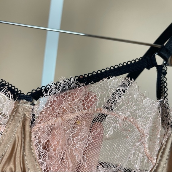 Nude Delicate 34B Lace Medium Wire Bra Sexy Sheer Date Wedding Night - Picture 4 of 7